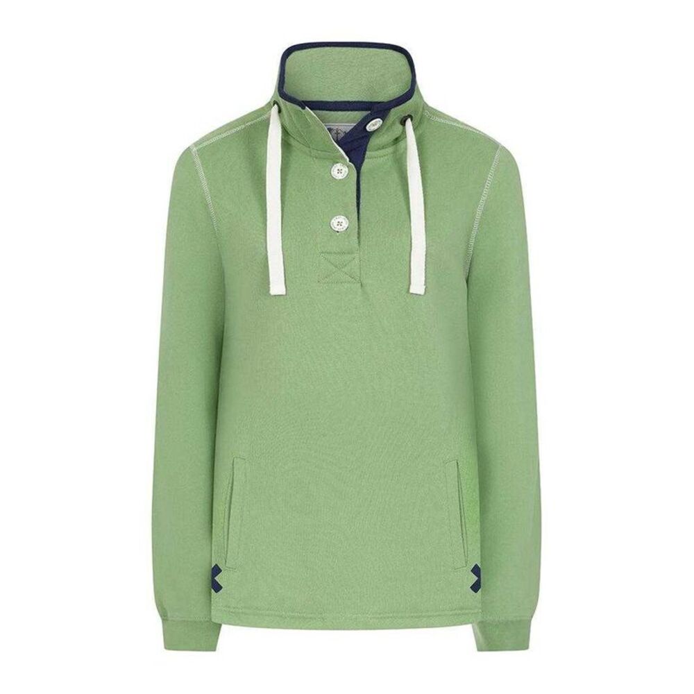 Lazy Jacks Womens/Ladies Button Neck Sweatshirt / Grass Green